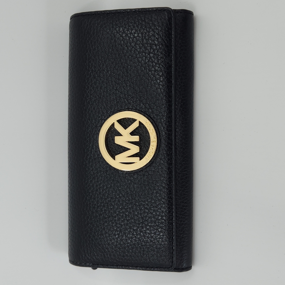 MICHAEL KORS Black Pebble Leather Wallet